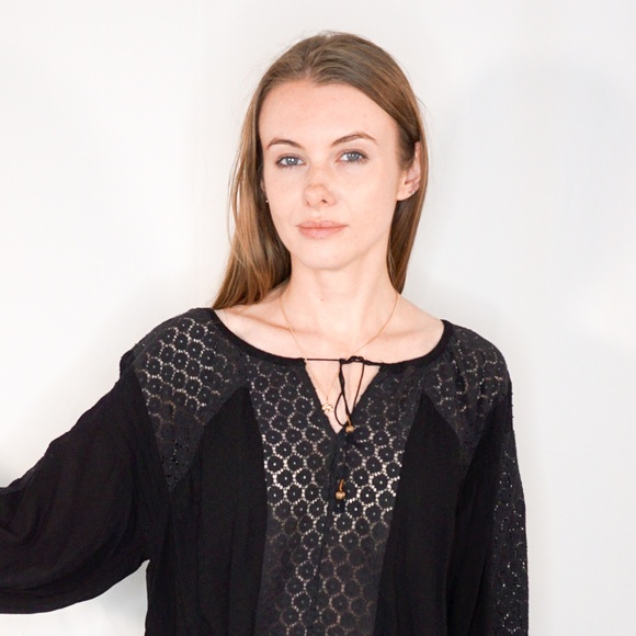 FREE PEOPLE Contrast Illusion Embroidered Blouse - Picture 7 of 8